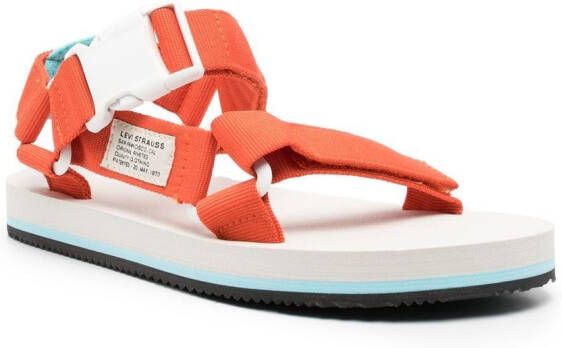 Levi's Tahoe side logo-patch sandals Orange