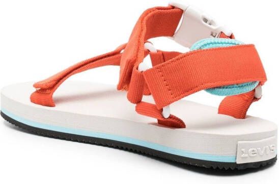 Levi's Tahoe side logo-patch sandals Orange