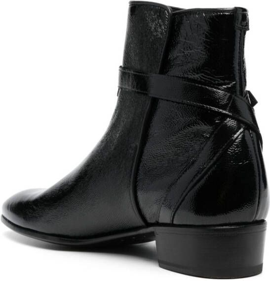 Lidfort 35mm patent leather ankle boots Black