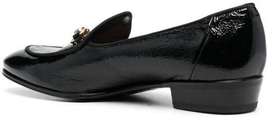 Lidfort chain-trim leather loafers Black