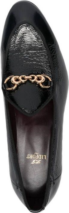 Lidfort chain-trim leather loafers Black