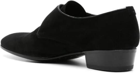 Lidfort almond-toe suede monk shoes Black