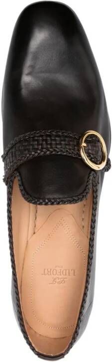 Lidfort braid-detail leather loafers Brown