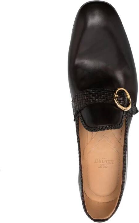 Lidfort buckle-embellished leather loafers Brown
