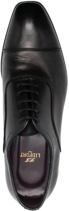 Lidfort leather almond-toe oxford shoes Black