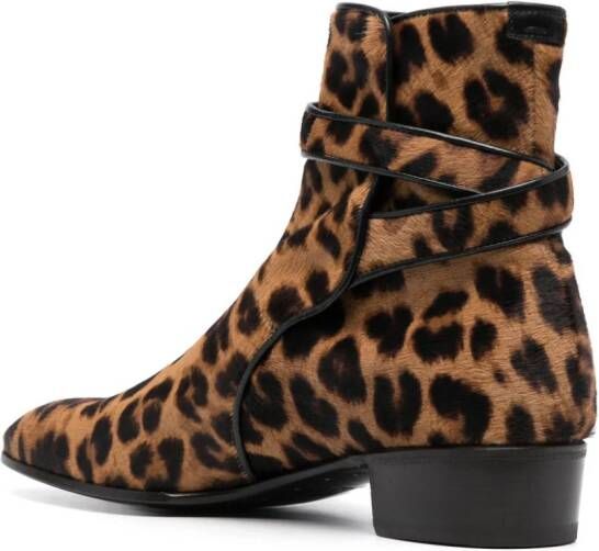 Lidfort leopard-print ankle boots Brown