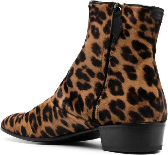 Lidfort leopard-print ankle boots Orange