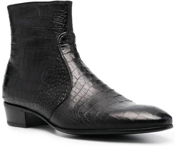Lidfort Lusiana crocodile-effect boots Black