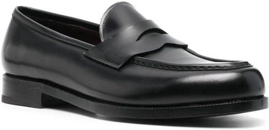 Lidfort penny-slot leather loafers Black
