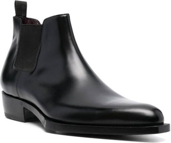 Lidfort pointed-toe leather Chelsea boots Black