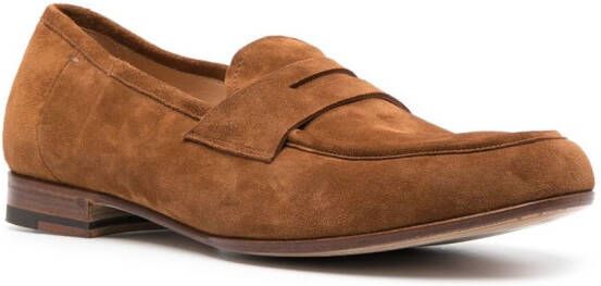 Lidfort round-toe suede loafers Brown
