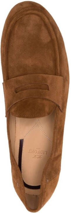 Lidfort round-toe suede loafers Brown