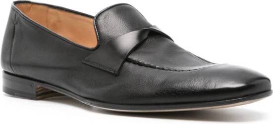Lidfort twist-detail leather loafers Black