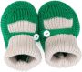 Little Bear knitted colour-block slippers Green - Thumbnail 3