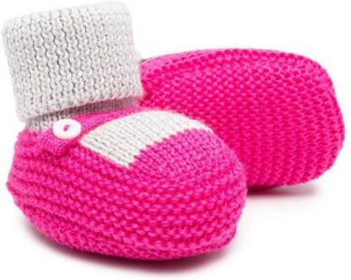 Little Bear knitted slip-on shoes Pink