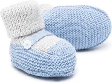 Little Bear slip-on knitted slippers Blue