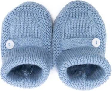 Little Bear slip-on knitted slippers Blue