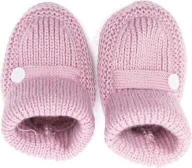 Little Bear slip-on knitted slippers Pink