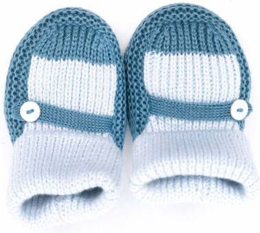 Little Bear virgin wool knitted slippers Blue