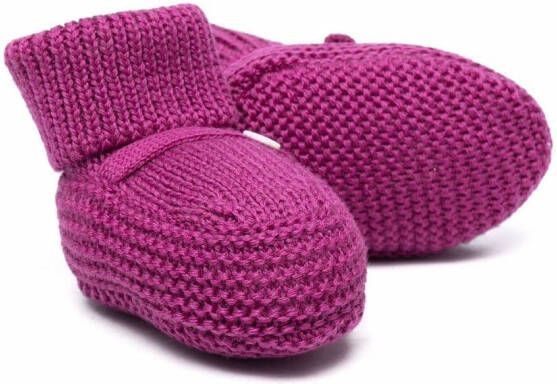 Little Bear virgin wool knitted slippers Purple