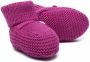 Little Bear virgin wool knitted slippers Purple - Thumbnail 2