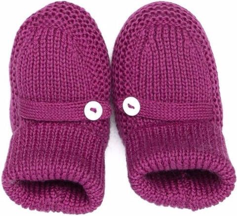 Little Bear virgin wool knitted slippers Purple