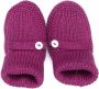 Little Bear virgin wool knitted slippers Purple - Thumbnail 3