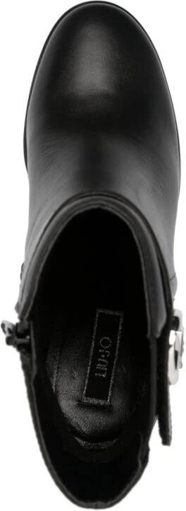 LIU JO 100mm leather boots Black