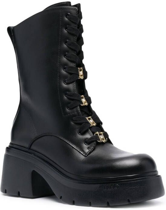 LIU JO 75mm Carrie lace-up boots Black