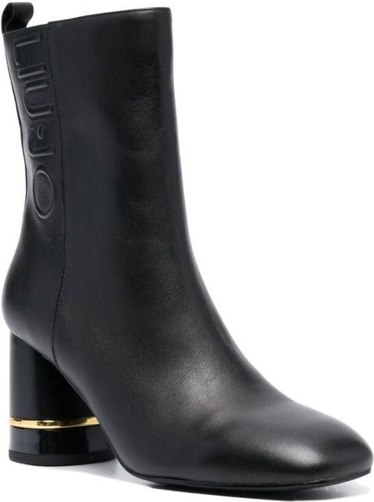 LIU JO 80mm leather ankle-boots Black
