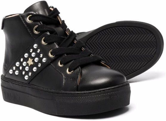 Liu Jo Kids Alicia leather sneakers Black