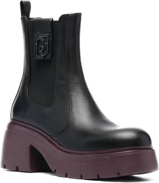 LIU JO Carrie leather ankle boots Black