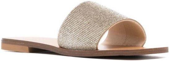 LIU JO crystal-embellished flat sandals Gold