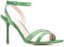 LIU JO crystal-embellished leather sandals Green - Thumbnail 2