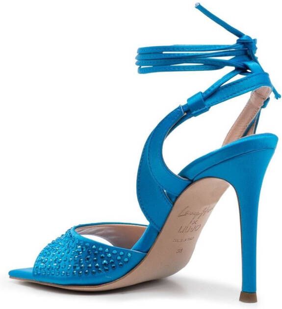 LIU JO crystal-embellished stiletto sandals Blue