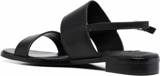 LIU JO Erin logo-plaque slingback sandals Black