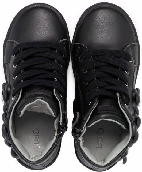 LIU JO floral-appliqué high-top sneakers Black