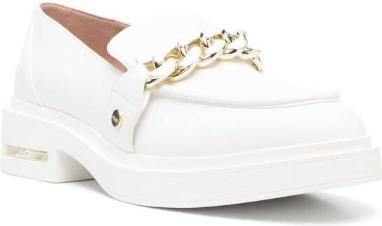 LIU JO Gabrielle chain-link loafers White