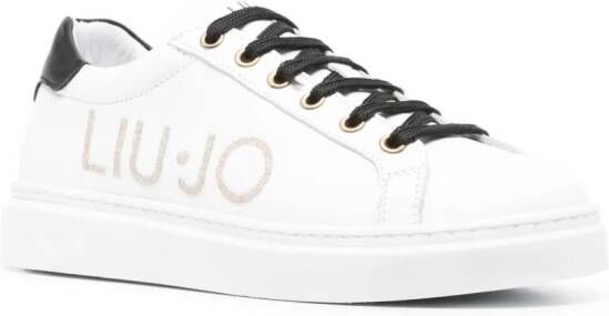LIU JO Iris sequined-logo sneakers White