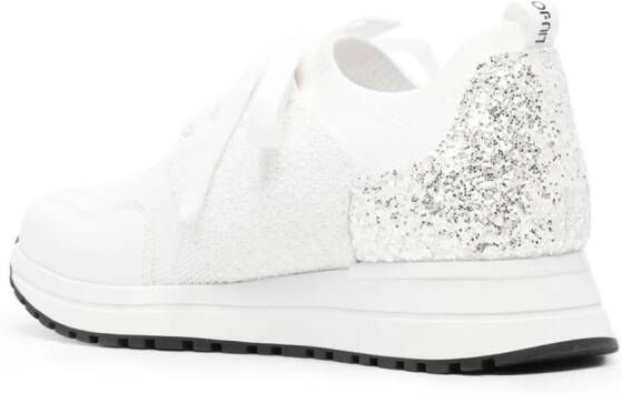 LIU JO Kiss glittery mesh sneakers White