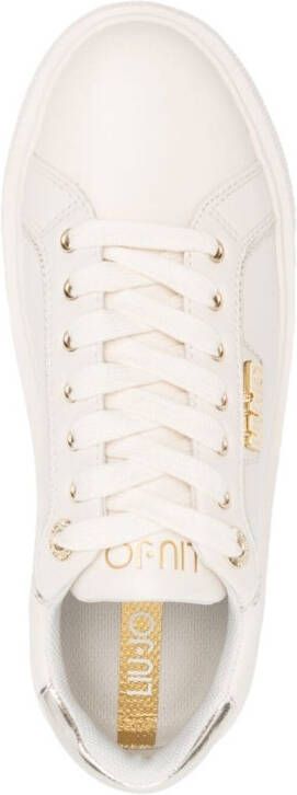 LIU JO Kylie lace-up leather sneakers Neutrals