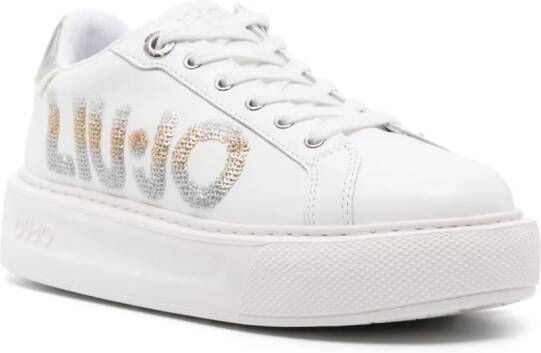 LIU JO Kylie sequined-logo sneakers White