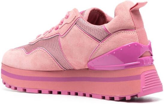 LIU JO lace-up platform sneakers Pink