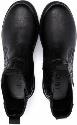Liu Jo Kids logo embossed ankle boots Black