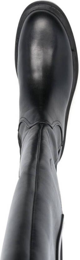 LIU JO logo-embossed leather boots Black