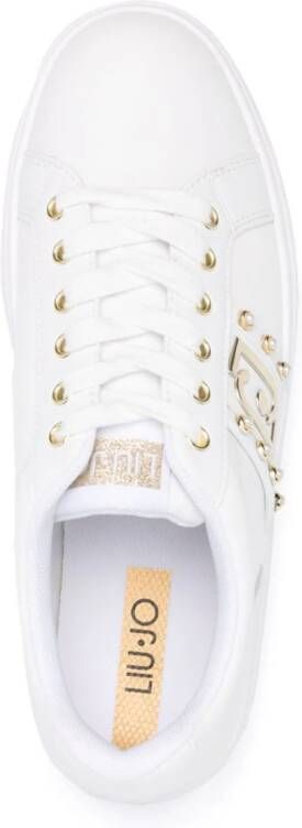 LIU JO logo-plaque leather platfrom sneakers White