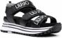 LIU JO logo-print touch-strap sandals Black - Thumbnail 2