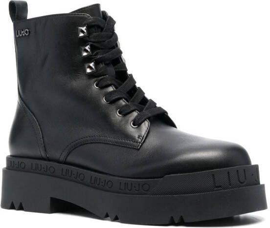 LIU JO Love 29 leather ankle boots Black