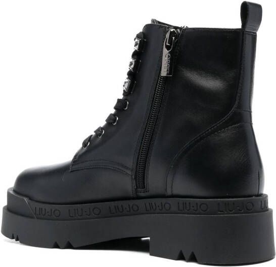 LIU JO Love 29 leather ankle boots Black