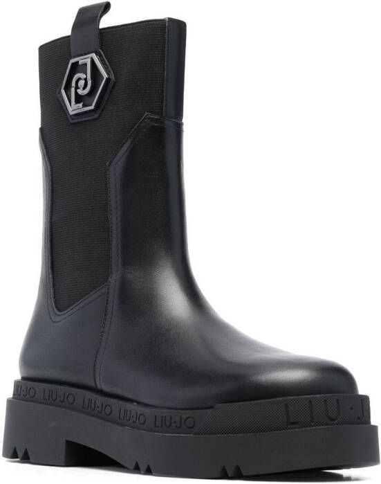 LIU JO Love 34 leather Chelsea boots Black